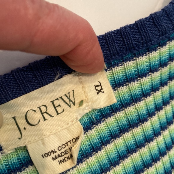 ❌ DONATED J. CREW VTG 90’s Short Sleeve Knit Ribbed Sweater Top 100% Cotton - Picture 7 of 10